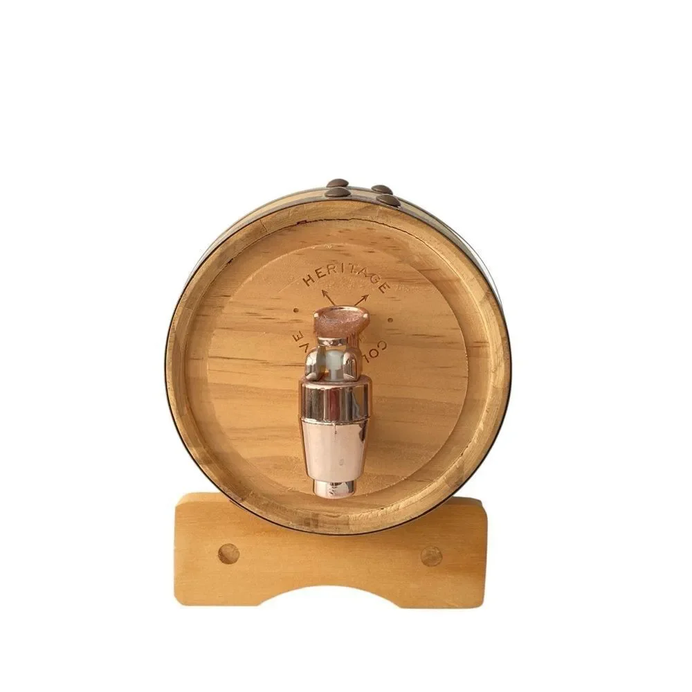 Heritage Wooden Barrel with Copper Tone Tap